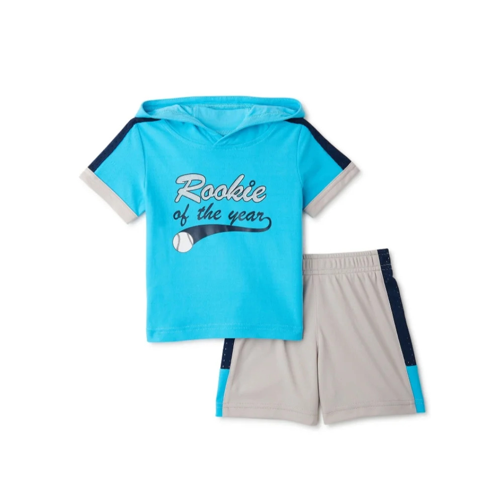 Athletic Works shirt with hood and shorts set Rookie of The Year Baby Boy NWT